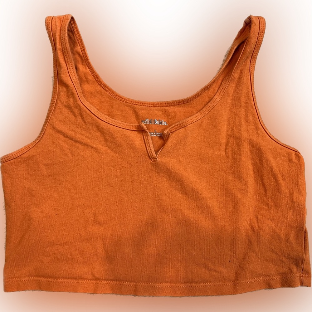 Women orange wild fable crop Tank top size large